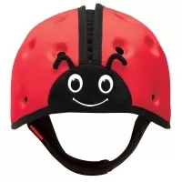 Casca protectie bebelusi cu spuma flexibila ultrausoara si reglabila, 7-24 luni, rosie, SafeHead Baby Ladybird