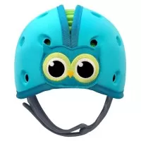Casca protectie bebelusi cu spuma flexibila, ultrausoara, reglabila, 7-24 luni, albastra, SafeHead Baby Owl