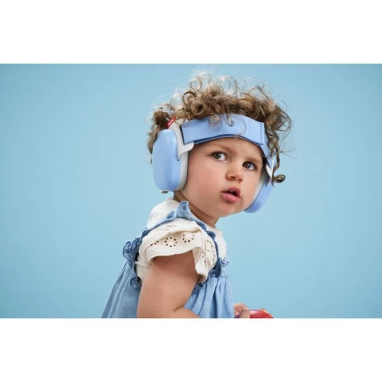 Casti antifonice pentru bebelusi si copii pana la 4 ani, protectie auditiva, SNR 24, albastru, ALPINE Muffy Baby Sky Blue