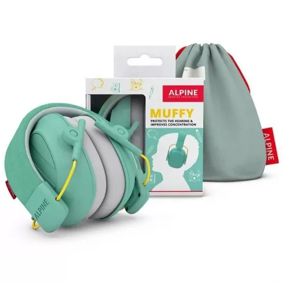 Casti antifonice pliabile pentru copii 5-16 ani SNR 25 Alpine Muffy Kids verde menta Casti antifonice pliabile pentru copii 5-16 ani SNR 25 Alpine Muffy Kids verde menta