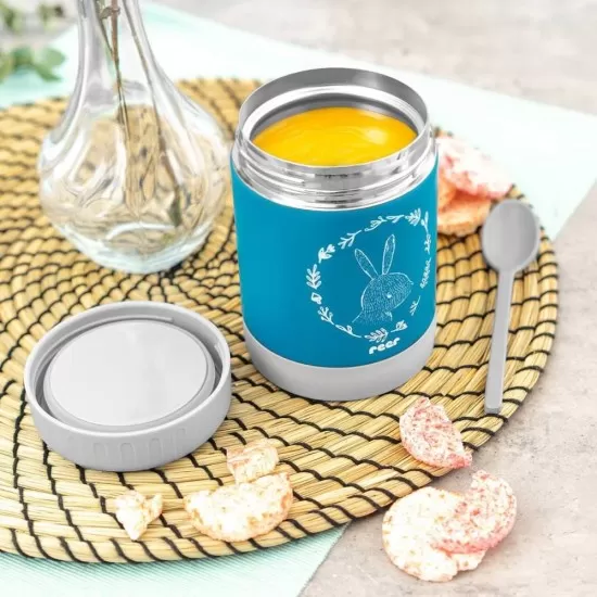 Cutie termica pentru mancare, otel inoxidabil vidat, 300 ml, albastra, Reer ColourDesign Cutie termica pentru mancare, otel inoxidabil vidat, 300 ml, albastra, Reer ColourDesign