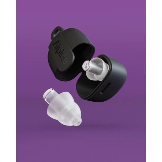 Dopuri de urechi cu filtru muzical profesional pentru festivaluri si concerte, 3 dimensiuni incluse (S/M/L), protectie zgomote SNR 21dB, reutilizabile, transparente, ALPINE PartyPlug PRO 2025 ALP20057