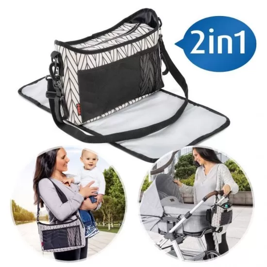 Geanta organizator cu aleza pentru schimbat scutecul bebelusului Reer Clip&Go Vario 84072 Geanta organizator cu aleza pentru schimbat scutecul bebelusului Reer Clip&Go Vario 84072