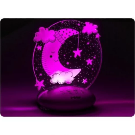 Lampa de veghe pentru copii, 3 niveluri luminozitate, 7 culori lumini, LED, ColorLumy Moon Reer
