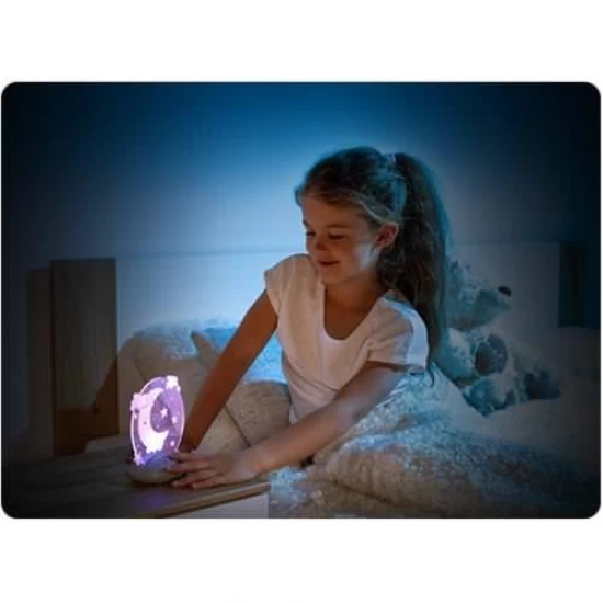 Lampa de veghe pentru copii, 3 niveluri luminozitate, 7 culori lumini, LED, ColorLumy Moon Reer