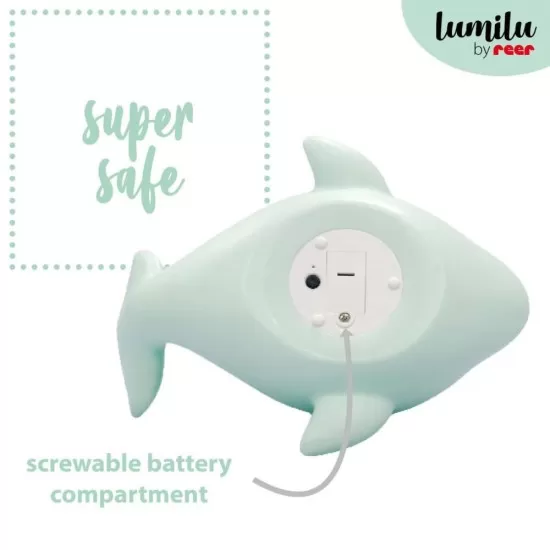 Lampa de veghe cu LED, cu oprire cronometrata, forma delfin albastru Lumilu Sea Life Dolphin Reer