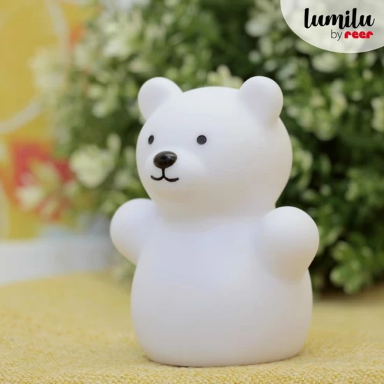 Lampa de veghe cu LED, forma ursulet, alba, Lumilu Mini Zoo Bear, Reer
