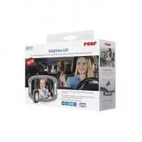Oglinda de siguranta auto cu LED pentru monitorizare bebelusi, prindere pe tetiera Reer BabyView