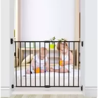 Poarta de siguranta extensibila Noma, 62 – 102 cm, metal negru, N93330