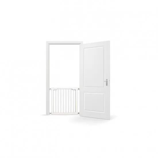 Poarta de siguranta pentru copii, 75-81 cm, extensibila, montare prin presiune, fara gaurire, metal, alb, Guardino 700010