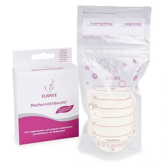 Set 20 pungi gradate 180 ml pentru depozitare lapte matern la frigider si congelator