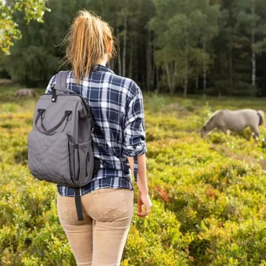 Rucsac multifunctional cu aleza pentru schimbat scutecul bebelusului, din plastic reciclat, Reer Growing Backpack Rucsac multifunctional cu aleza pentru schimbat scutecul bebelusului, din plastic reciclat, Reer Growing Backpack