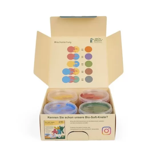 Set 4 culori vopsea organica pentru pictat direct cu palma sau talpa Gruenspecht Set 4 culori vopsea organica pentru pictat direct cu palma sau talpa Gruenspecht