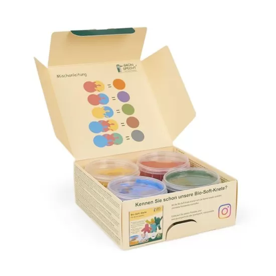 Set 4 culori vopsea organica pentru pictat direct cu palma sau talpa Gruenspecht Set 4 culori vopsea organica pentru pictat direct cu palma sau talpa Gruenspecht