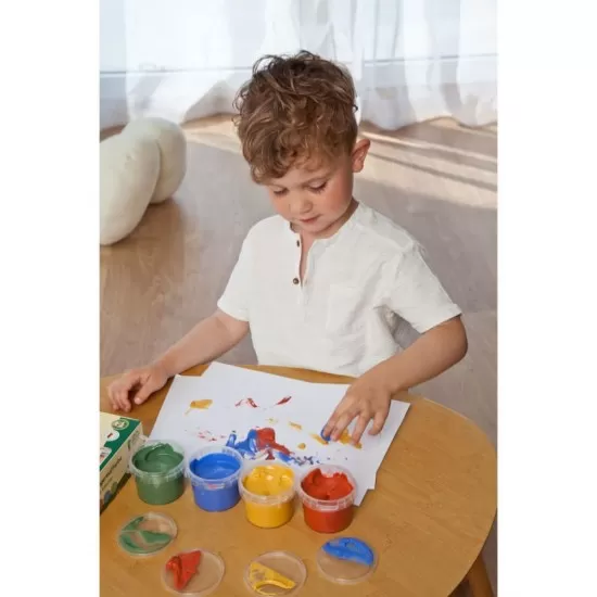 Set 4 culori vopsea organica pentru pictat direct cu palma sau talpa Gruenspecht Set 4 culori vopsea organica pentru pictat direct cu palma sau talpa Gruenspecht