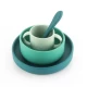Set 4 piese vesela din silicon pentru mancarea copiilor (farfurie, castron, canuta, lingurita), fara BPA, lavabile in masina de spalat vase, de la 6 luni, verde, Reer Set 4 piese vesela din silicon pentru mancarea copiilor (farfurie, castron, canuta, lingurita), fara BPA, lavabile in masina de spalat vase, de la 6 luni, verde, Reer