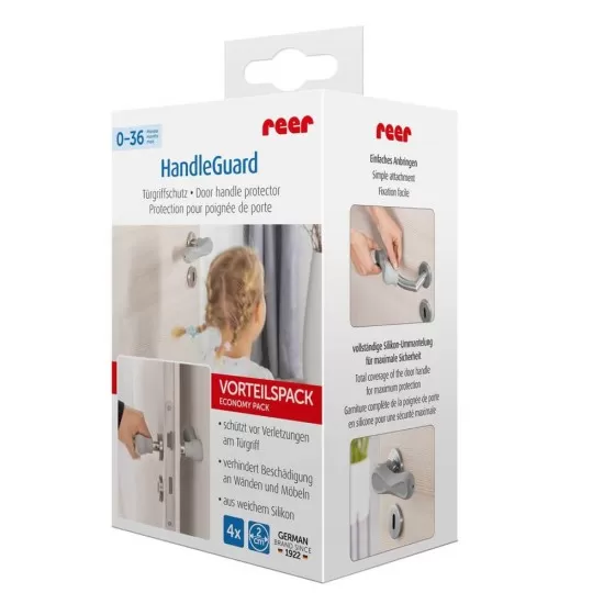 Set 4 protectii clanta usa din silicon cu acoperire completa Reer HandleGuard Set 4 protectii clanta usa din silicon cu acoperire completa Reer HandleGuard