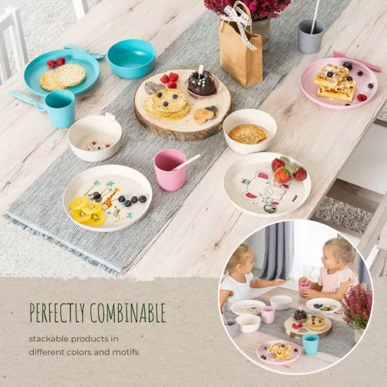 Set 5 piese vesela pentru mancarea copiilor, din materiale naturale, fara BPA, fara melamina, lavabile in masina de spalat vase, Reer Growing 22020 Set 5 piese vesela pentru mancarea copiilor, din materiale naturale, fara BPA, fara melamina, lavabile in masina de spalat vase, Reer Growing 22020