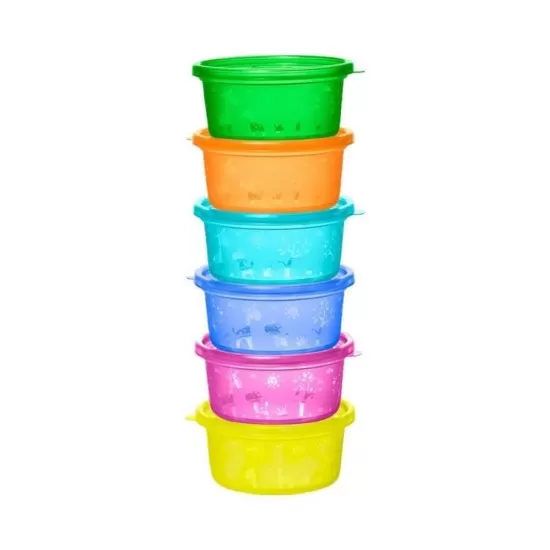 Set 6 boluri cu capac pentru alimente 0+ Nip Set 6 boluri cu capac pentru alimente 0+ Nip
