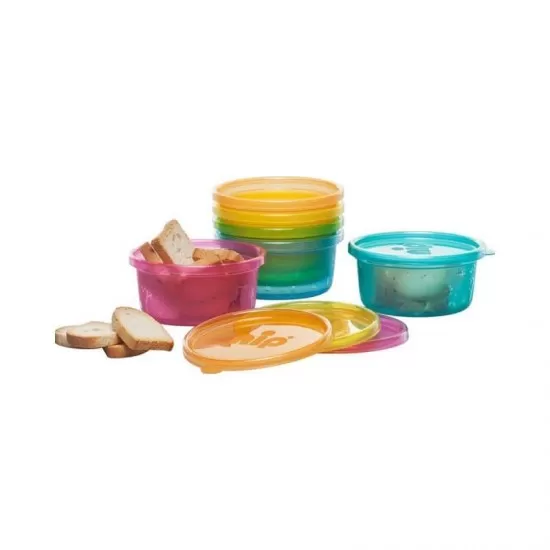 Set 6 boluri cu capac pentru alimente 0+ Nip Set 6 boluri cu capac pentru alimente 0+ Nip