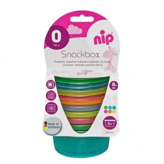 Set 6 boluri cu capac pentru alimente 0+ Nip Set 6 boluri cu capac pentru alimente 0+ Nip