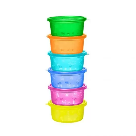 Set 6 boluri cu capac pentru alimente 0+ Nip Set 6 boluri cu capac pentru alimente 0+ Nip
