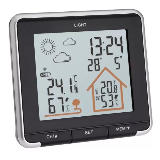 Statie meteo wireless LIFE TFA 35.1153.01, cu transmitator wireless extern inclus, neagra Statie meteo wireless LIFE TFA 35.1153.01, cu transmitator wireless extern inclus, neagra
