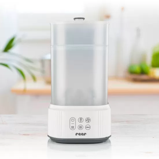 Sterilizator cu aburi si functie de uscare pentru biberoane, detartrare automata, 5 biberoane, Reer VapoDryS 36130 Sterilizator cu aburi si functie de uscare pentru biberoane, detartrare automata, 5 biberoane, Reer VapoDryS 36130