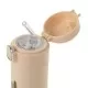 Sticla de baut cu pai din silicon pentru copii, din otel inoxidabil, 350ml, alb-crem, Reer Sticla de baut cu pai din silicon pentru copii, din otel inoxidabil, 350ml, alb-crem, Reer