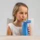 Sticla de baut cu pai din silicon pentru copii, din otel inoxidabil, 350ml, albastru, Reer Sticla de baut cu pai din silicon pentru copii, din otel inoxidabil, 350ml, albastru, Reer