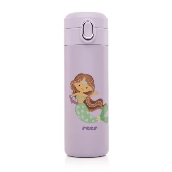 Sticla de baut cu pai din silicon pentru copii, din otel inoxidabil, 350ml, violet, Reer Sticla de baut cu pai din silicon pentru copii, din otel inoxidabil, 350ml, violet, Reer