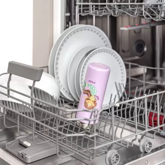 Sticla de baut cu pai din silicon pentru copii, din otel inoxidabil, 350ml, violet, Reer Sticla de baut cu pai din silicon pentru copii, din otel inoxidabil, 350ml, violet, Reer