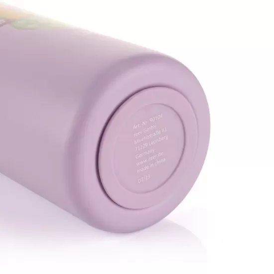 Sticla de baut cu pai din silicon pentru copii, din otel inoxidabil, 350ml, violet, Reer Sticla de baut cu pai din silicon pentru copii, din otel inoxidabil, 350ml, violet, Reer
