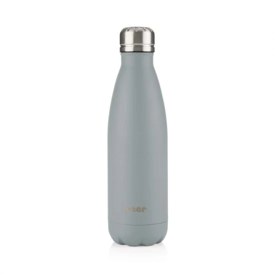 Sticla de baut termoizolanta din otel inoxidabil vidat Colour, 500 ml, gri, Reer Sticla de baut termoizolanta din otel inoxidabil vidat Colour, 500 ml, gri, Reer