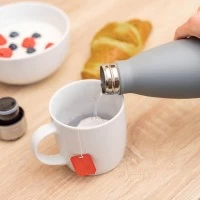 Sticla de baut termoizolanta din otel inoxidabil vidat Colour, 500 ml, gri, Reer