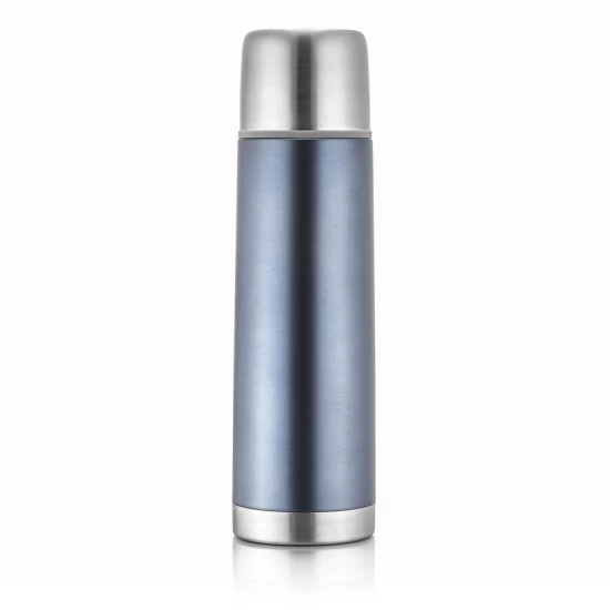 Sticla termos din otel inoxidabil vidat cu capac Colour, 450 ml, gri, Reer 90501 Sticla termos din otel inoxidabil vidat cu capac Colour, 450 ml, gri, Reer 90501
