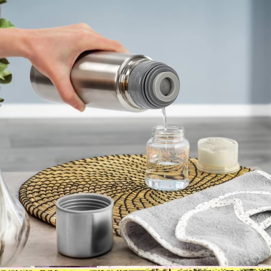 Sticla termos din otel inoxidabil vidat Pure, 450 ml, Reer Sticla termos din otel inoxidabil vidat Pure, 450 ml, Reer