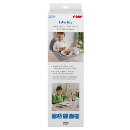 Suport de farfurii, napron, antialunecare pentru bebelusi, din silicon rezistent la caldura, 41.5 x 30 cm, Reer Eat'n Tidy 25021 Suport de farfurii, napron, antialunecare pentru bebelusi, din silicon rezistent la caldura, 41.5 x 30 cm, Reer Eat'n Tidy 25021
