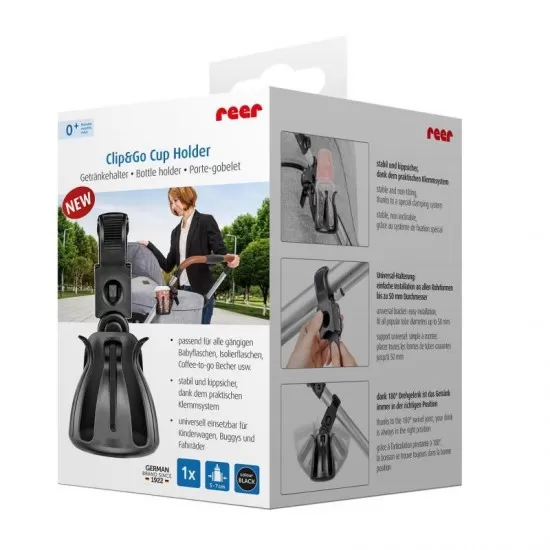 Suport pentru sticle si biberoane Clip&Go Cup Holder Reer Suport pentru sticle si biberoane Clip&Go Cup Holder Reer