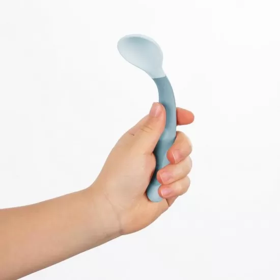 Tacamuri flexibile pentru copii, lingurita si furculita, fara BPA, albastru, 6+ luni, Reer 23033 Tacamuri flexibile pentru copii, lingurita si furculita, fara BPA, albastru, 6+ luni, Reer 23033