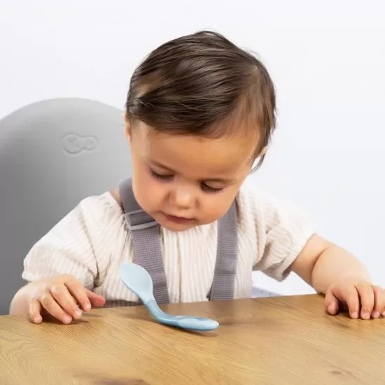 Tacamuri flexibile pentru copii, lingurita si furculita, fara BPA, albastru, 6+ luni, Reer 23033 Tacamuri flexibile pentru copii, lingurita si furculita, fara BPA, albastru, 6+ luni, Reer 23033