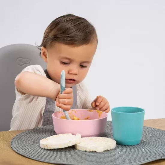 Tacamuri flexibile pentru copii, lingurita si furculita, fara BPA, albastru, 6+ luni, Reer 23033 Tacamuri flexibile pentru copii, lingurita si furculita, fara BPA, albastru, 6+ luni, Reer 23033