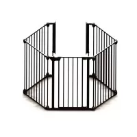 Tarc de siguranta modular cu 5 panouri metal negru Noma N94283