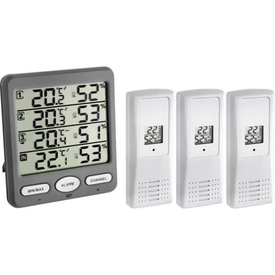 Termo-Higrometru cu 3 senzori wireless TFA 30.3054.10 Termo-Higrometru cu 3 senzori wireless TFA 30.3054.10
