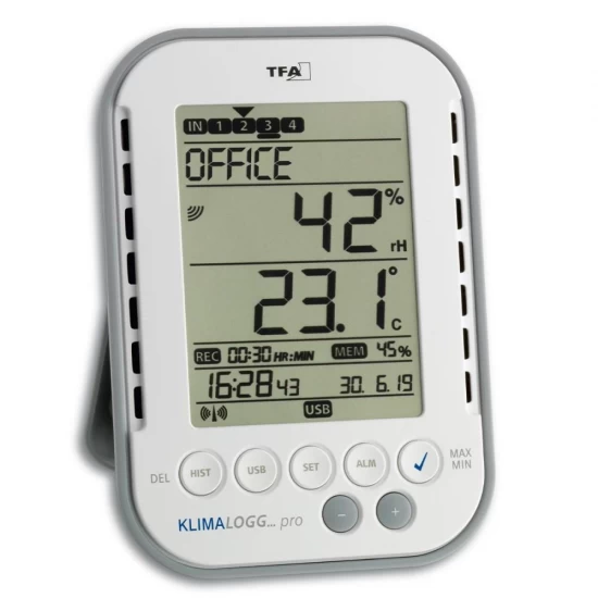 Termo-higrometru profesional cu functie de inregistrare a datelor tip Data Logger, KLIMALOGG PRO TFA 30.3039.IT Termo-higrometru profesional cu functie de inregistrare a datelor tip Data Logger, KLIMALOGG PRO TFA 30.3039.IT