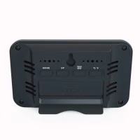 Termometru si higrometru digital de camera, ceas cu alarma, memorie, suport expandabil, negru, AirBi LINE BI1052