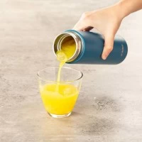 Termos din otel inoxidabil, potrivit pentru bebelusi, mentine apa calda 12 ore, Reer, 450 ml, fara BPA, albastru