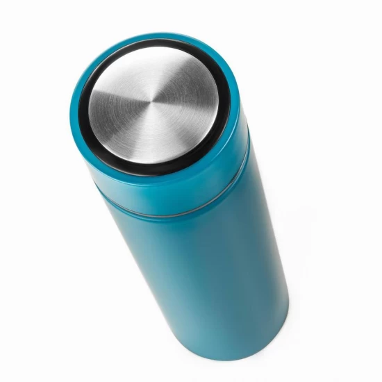 Termos din otel inoxidabil, potrivit pentru bebelusi, mentine apa calda 12 ore, Reer, 450 ml, fara BPA, albastru