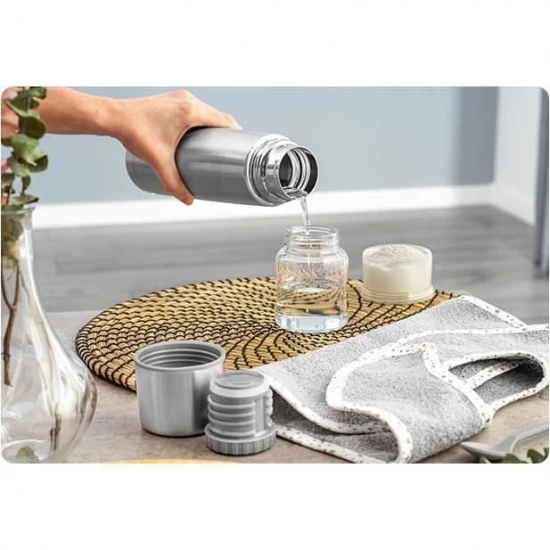Termos din otel inoxidabil, potrivit pentru bebelusi, mentine apa calda 12 ore, Reer, 450 ml, fara BPA