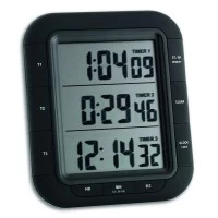 Timer si cronometru digital triplu, cu operare simultana, ceas, memorie, negru, TFA 38.2023